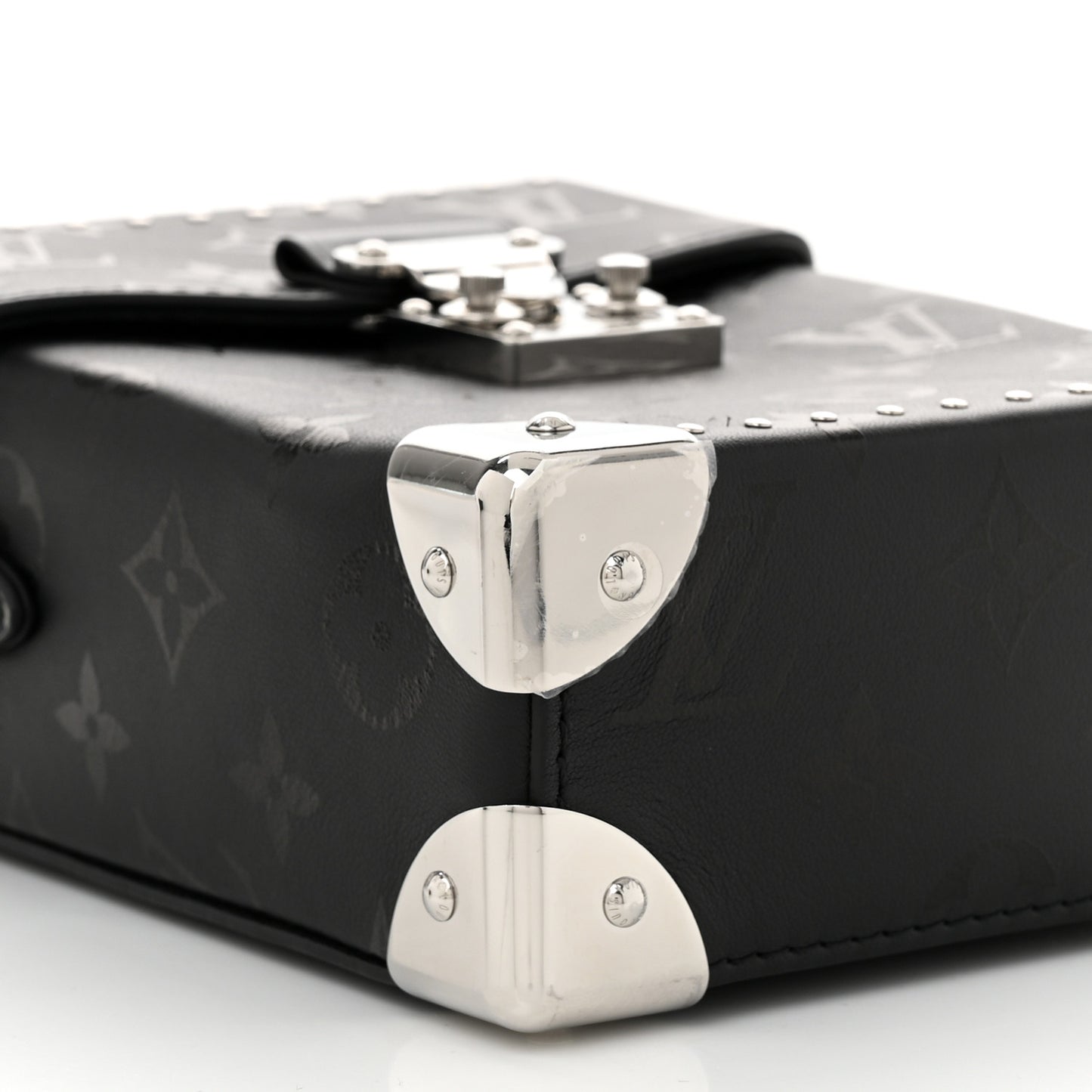 Calfskin Monogram Print Camera Box Black