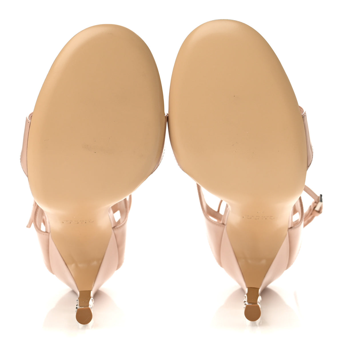 Gucci Shiny Calfskin Castello Bamboo Heel Sandals 36.5 New Pink 6 of 9
