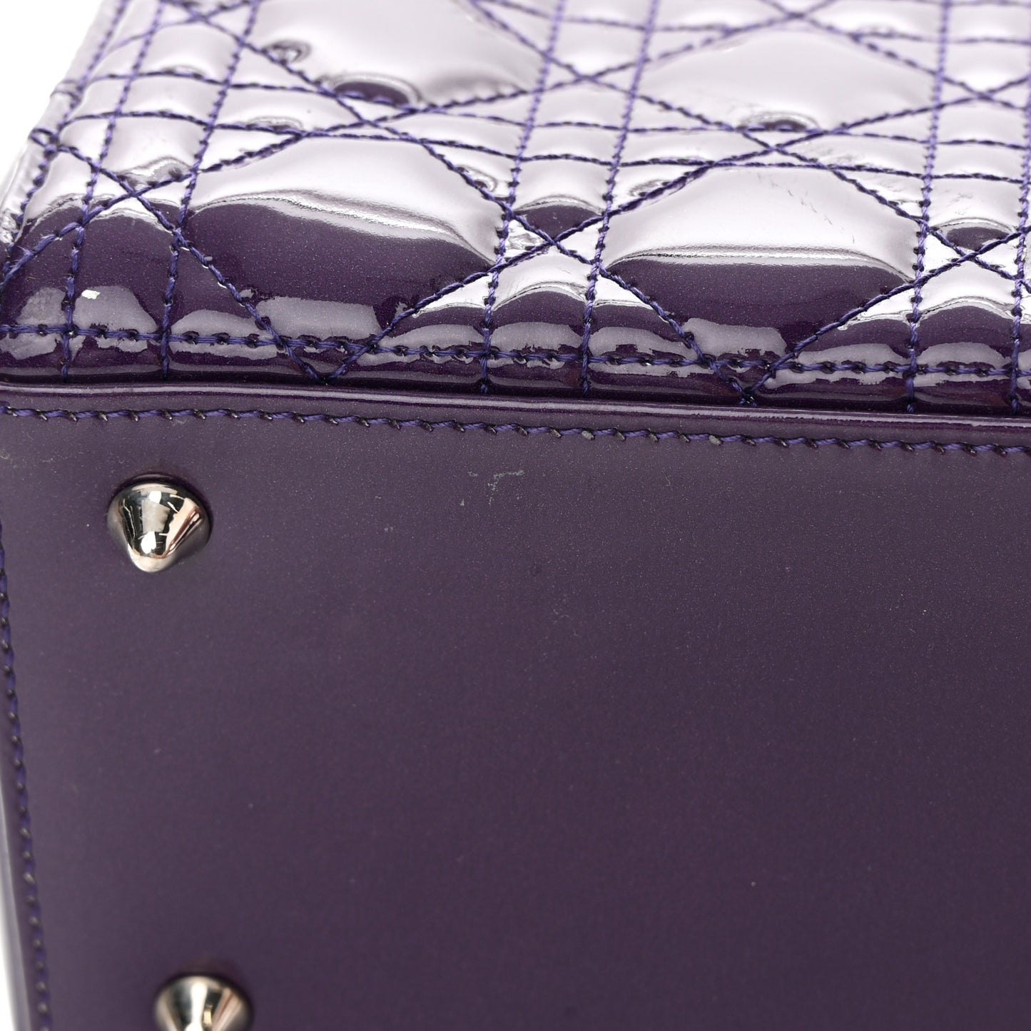 Patent Cannage Gradient Medium Lady Dior Purple Blue