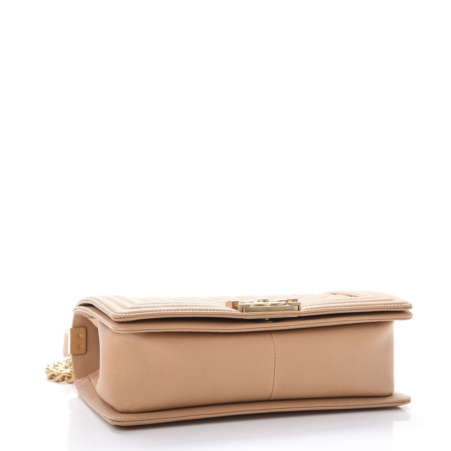 Chanel Caviar Quilted Medium Boy Flap Beige 4 of 8