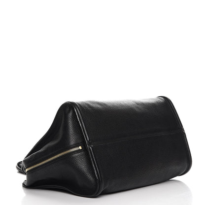 Alexander McQueen Pebbled Calfskin Large Skull Padlock Zip Around Tote Black 4 of 9