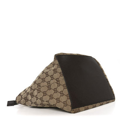 Gucci GG Monogram Small Web Handle Bucket Tote Dark Brown 4 of 10