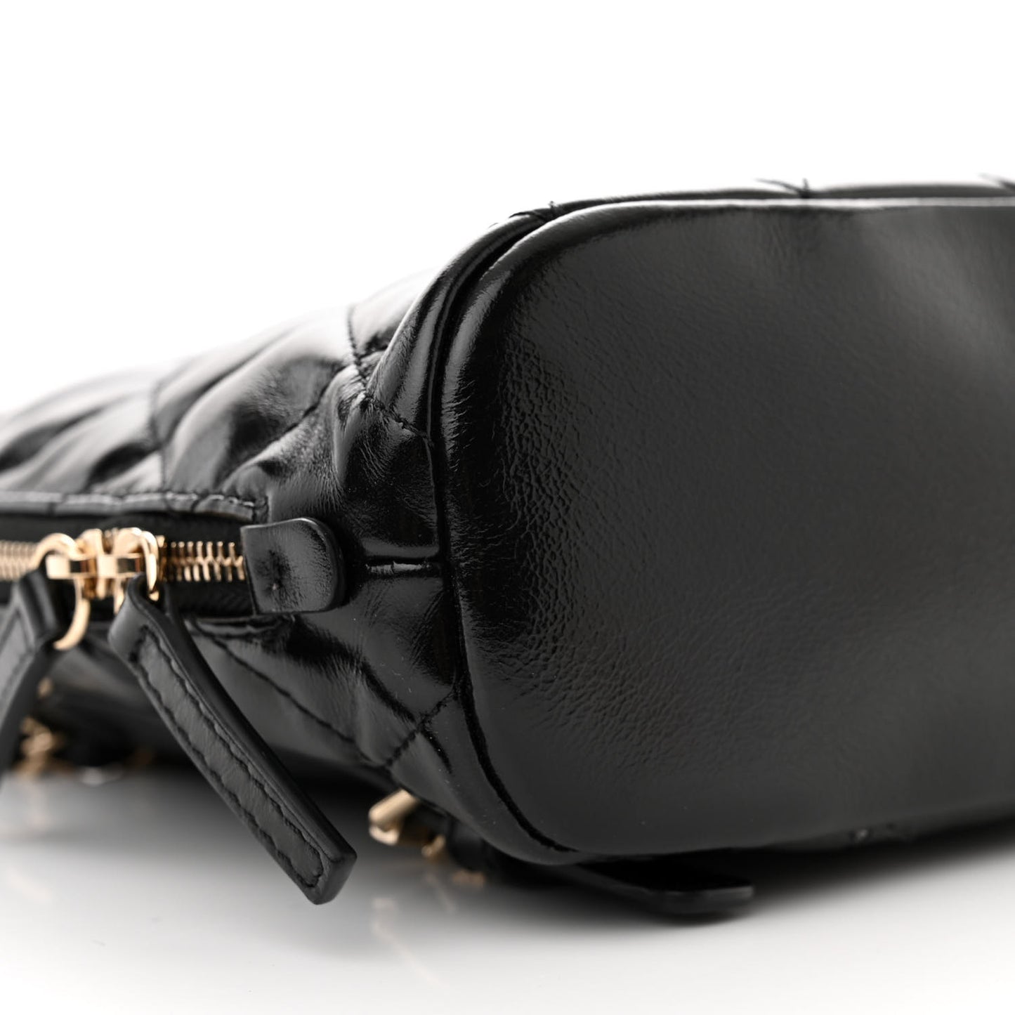 Shiny Calfskin My Pocket Backpack Black