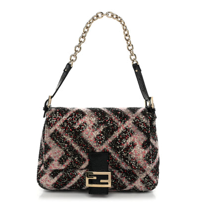 Fendi Wool Sequin Macro FF Diagonal Mama Baguette 1 of 8