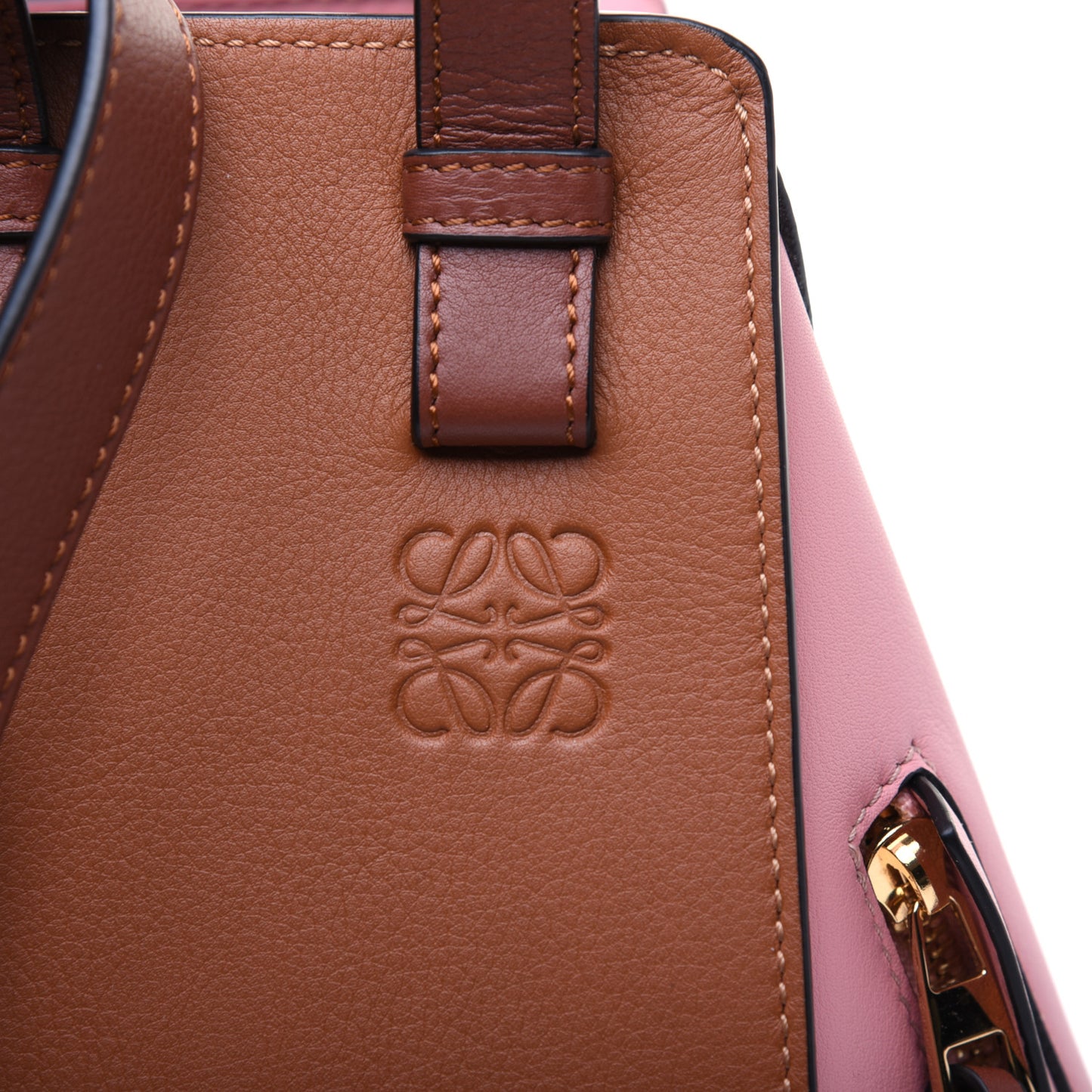 Calfskin Small Hammock Shoulder Bag Tan Pink Tan