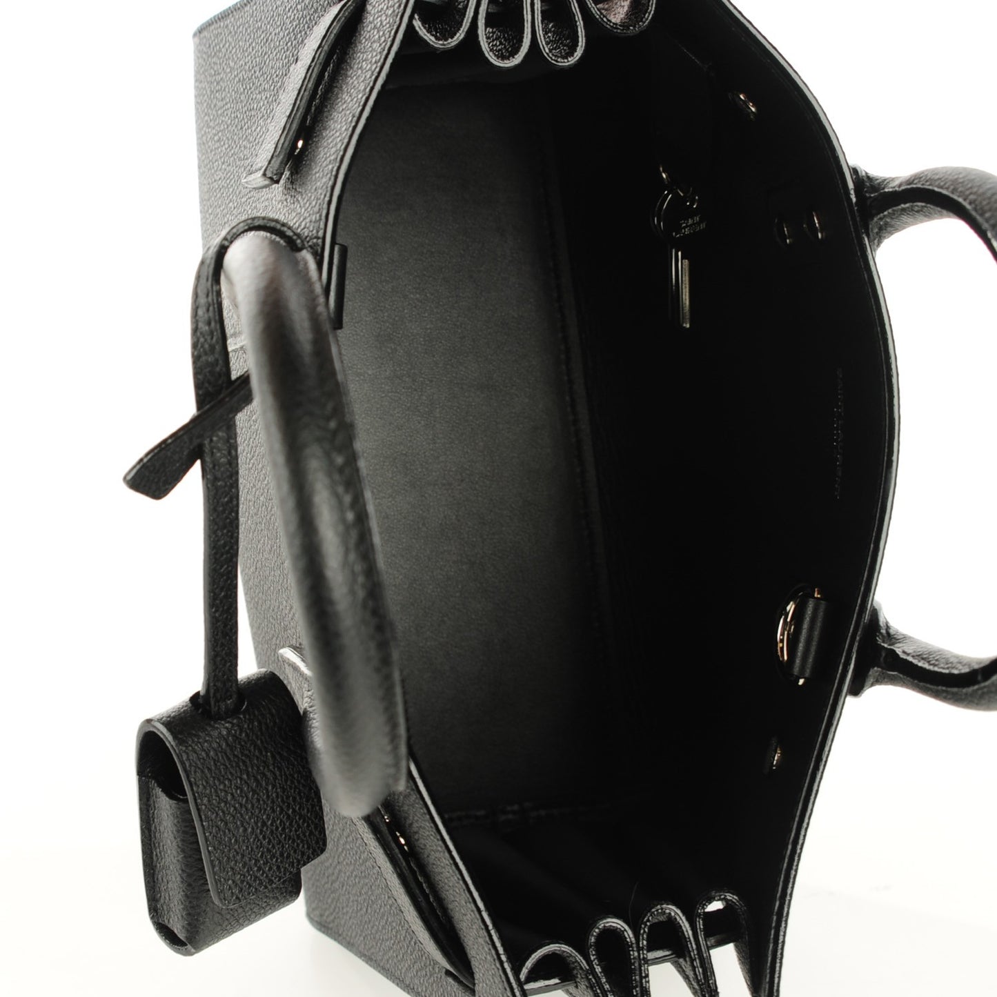 Grained Calfskin Nano Sac De Jour Black