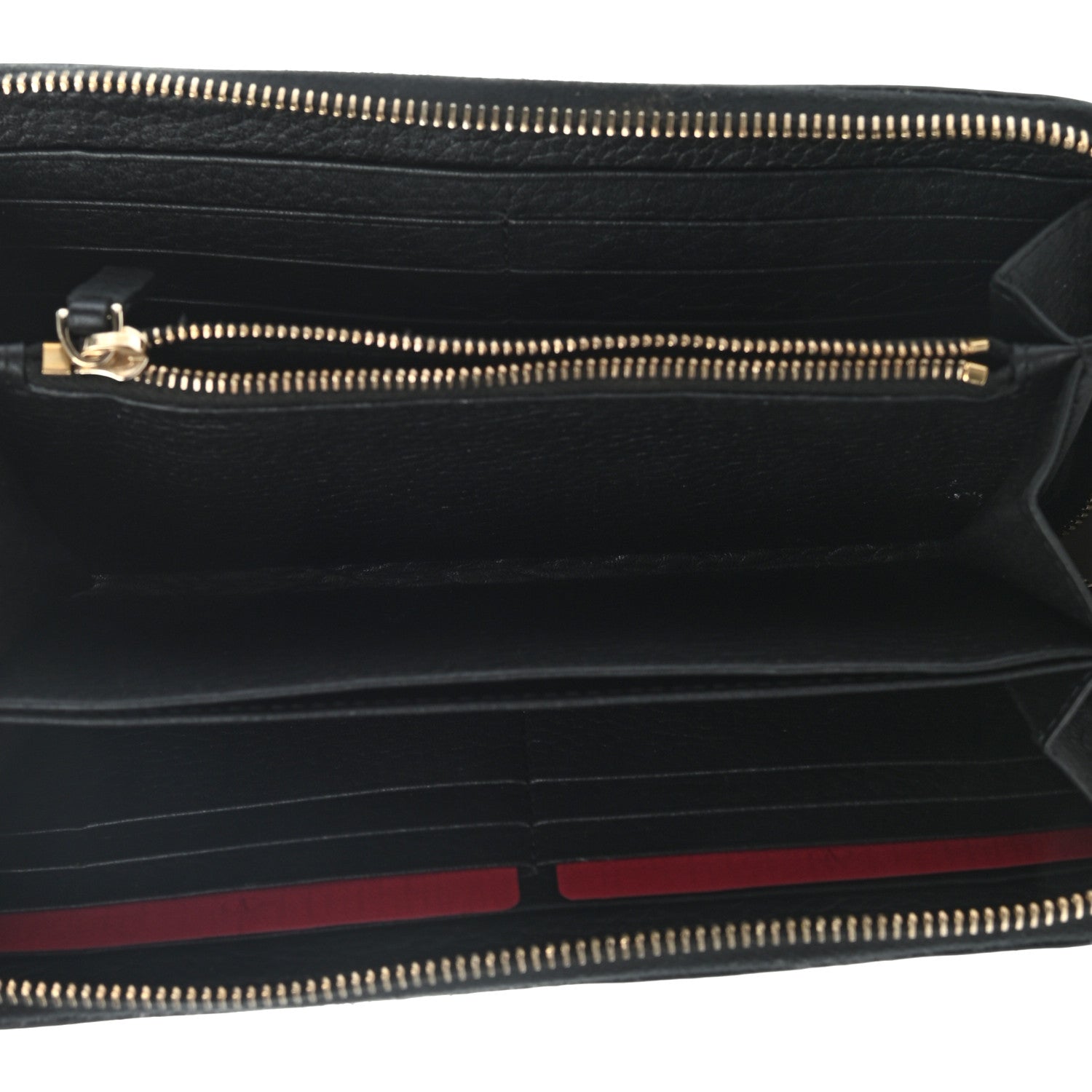 Valentino Garavani Pebbled Calfskin Rockstud Zip Around Wallet Black 5 of 10