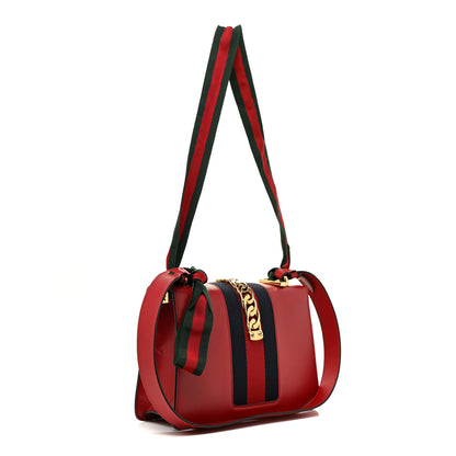 Gucci Calfskin Small Sylvie Shoulder Bag Hibiscus Red 2 of 24