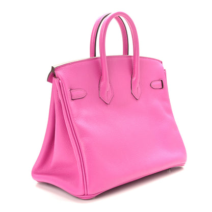 Hermes Taurillon Novillo Verso Birkin 25 Magnolia Rouge Casaque 3 of 11