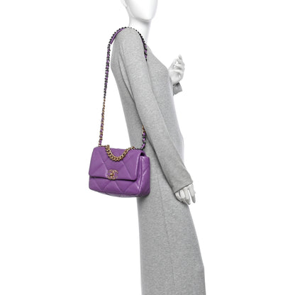 Chanel Lambskin Quilted Medium Chanel 19 Flap Purple 2 of 10