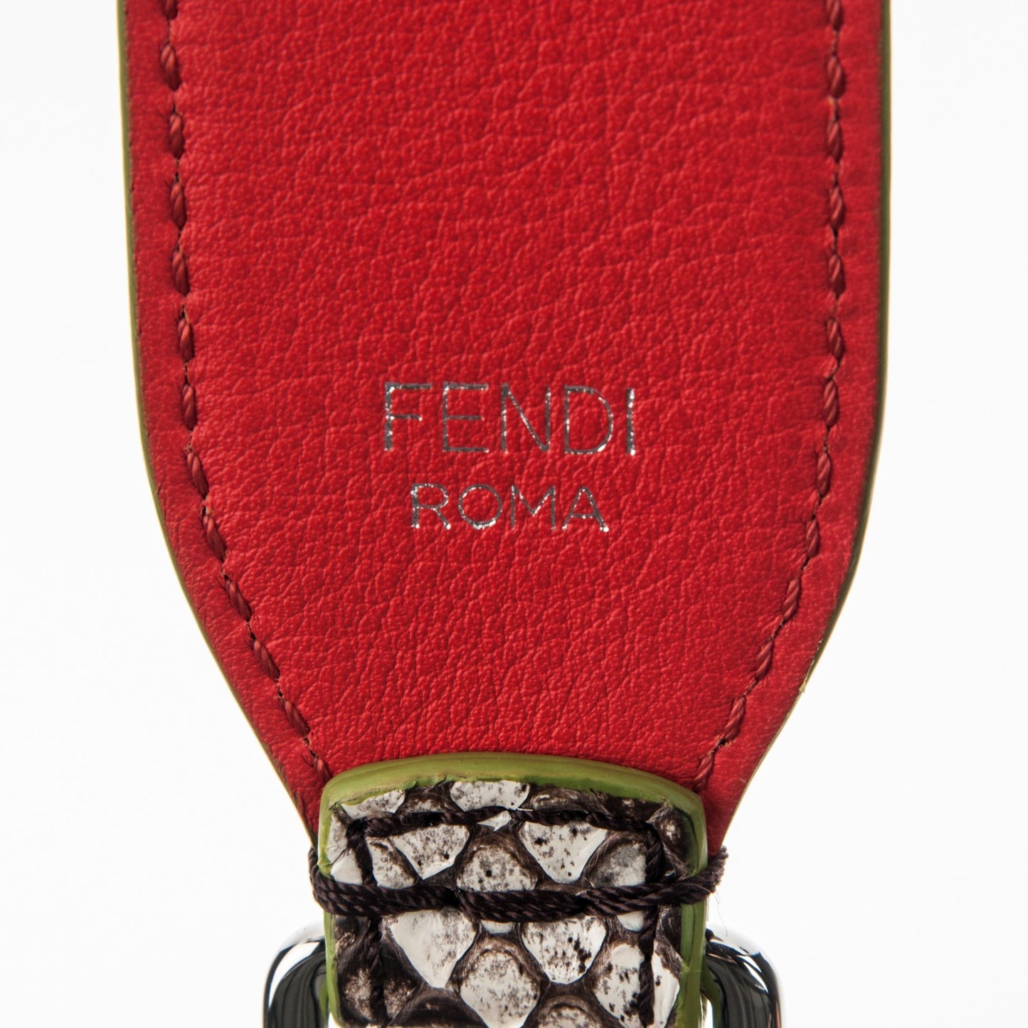 Shiny Python Vitello Dolce Strap You White Papavero
