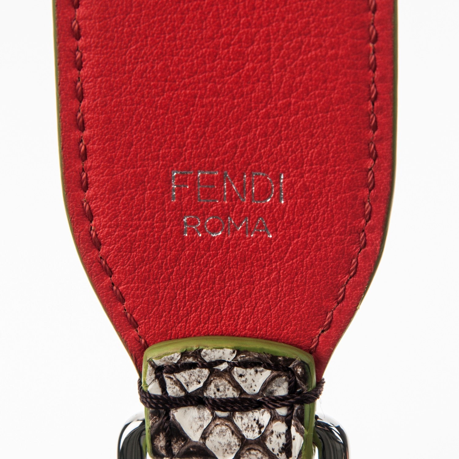 Fendi Shiny Python Vitello Dolce Strap You White Papavero 4 of 5