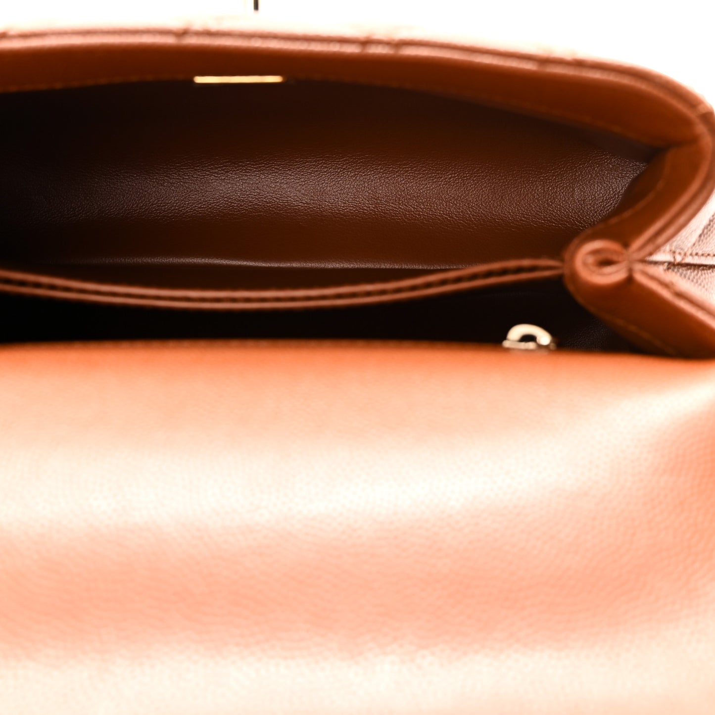 Caviar Quilted Mini Coco Chain Handle Flap Brown