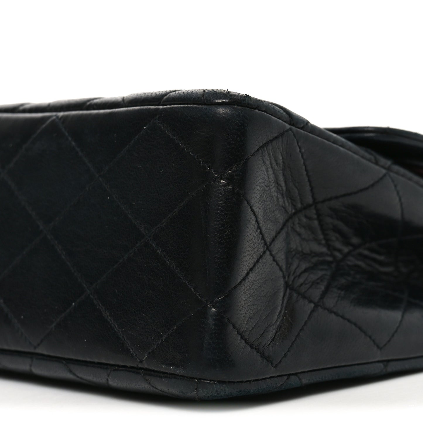 Lambskin Quilted Medium Double Flap Black