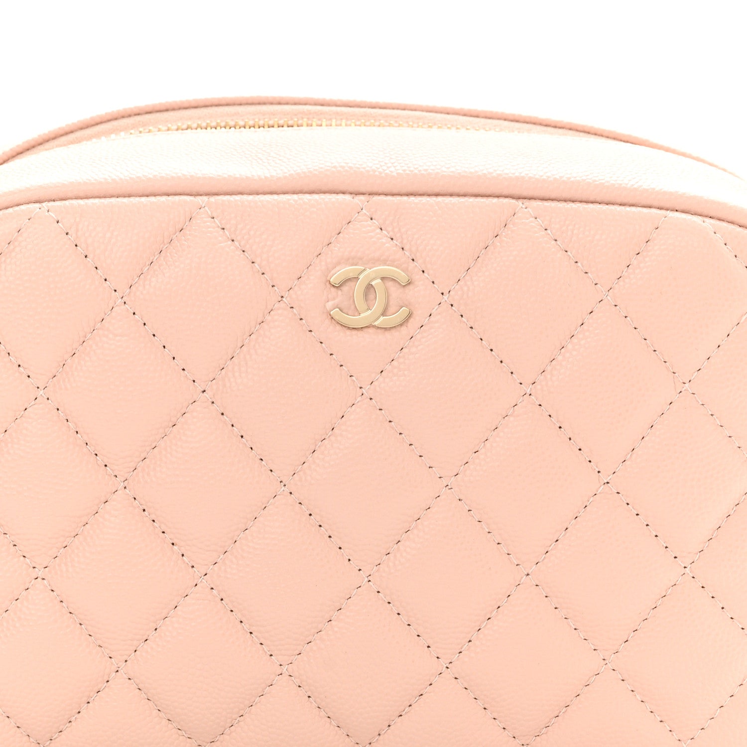 Chanel Caviar Quilted Medium Curvy Pouch Cosmetic Case Light Pink 8 of 10