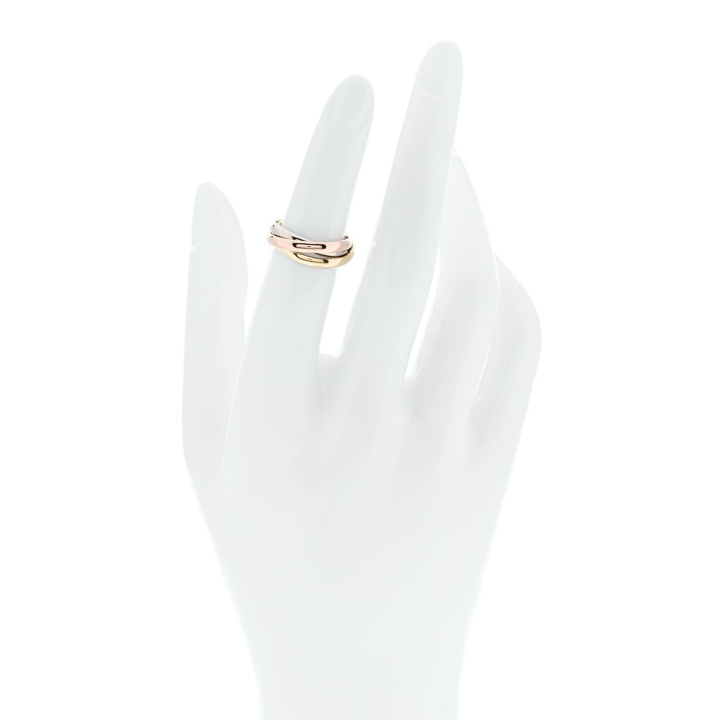 18K Pink Yellow White Gold Small Trinity Ring 48 4.5