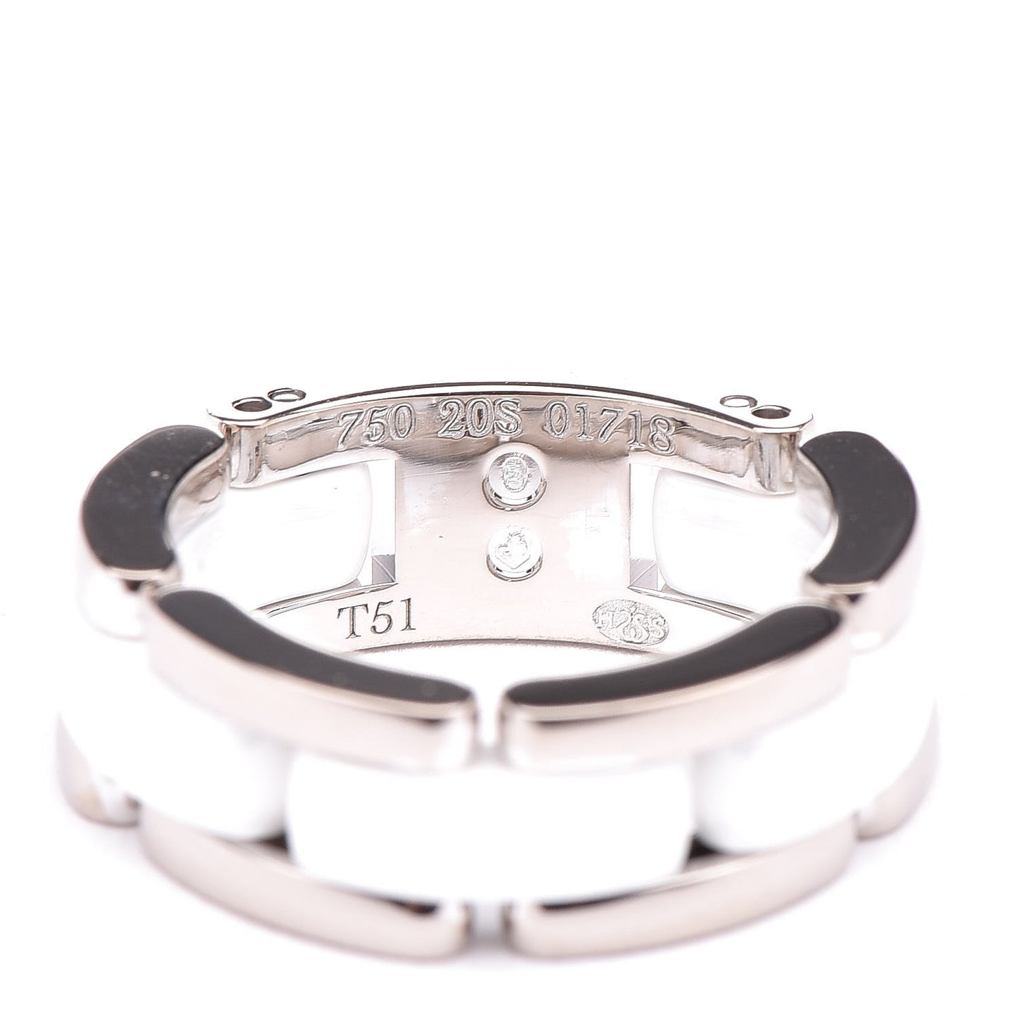 18K White Gold White Ceramic Medium Ultra Ring 51 5.25