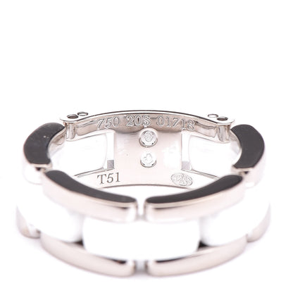 Chanel 18K White Gold White Ceramic Medium Ultra Ring 51 5.25 4 of 4