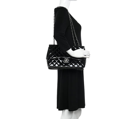 Chanel Patent Quilted Jumbo Single Flap Black 2 of 13