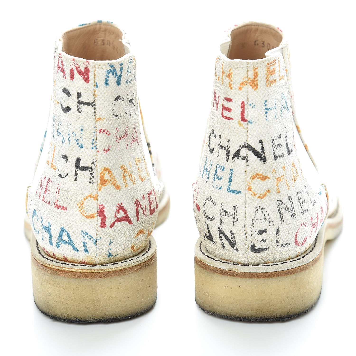 Chanel Canvas Logo Short Boots 38.5 Multicolor 15 of 17