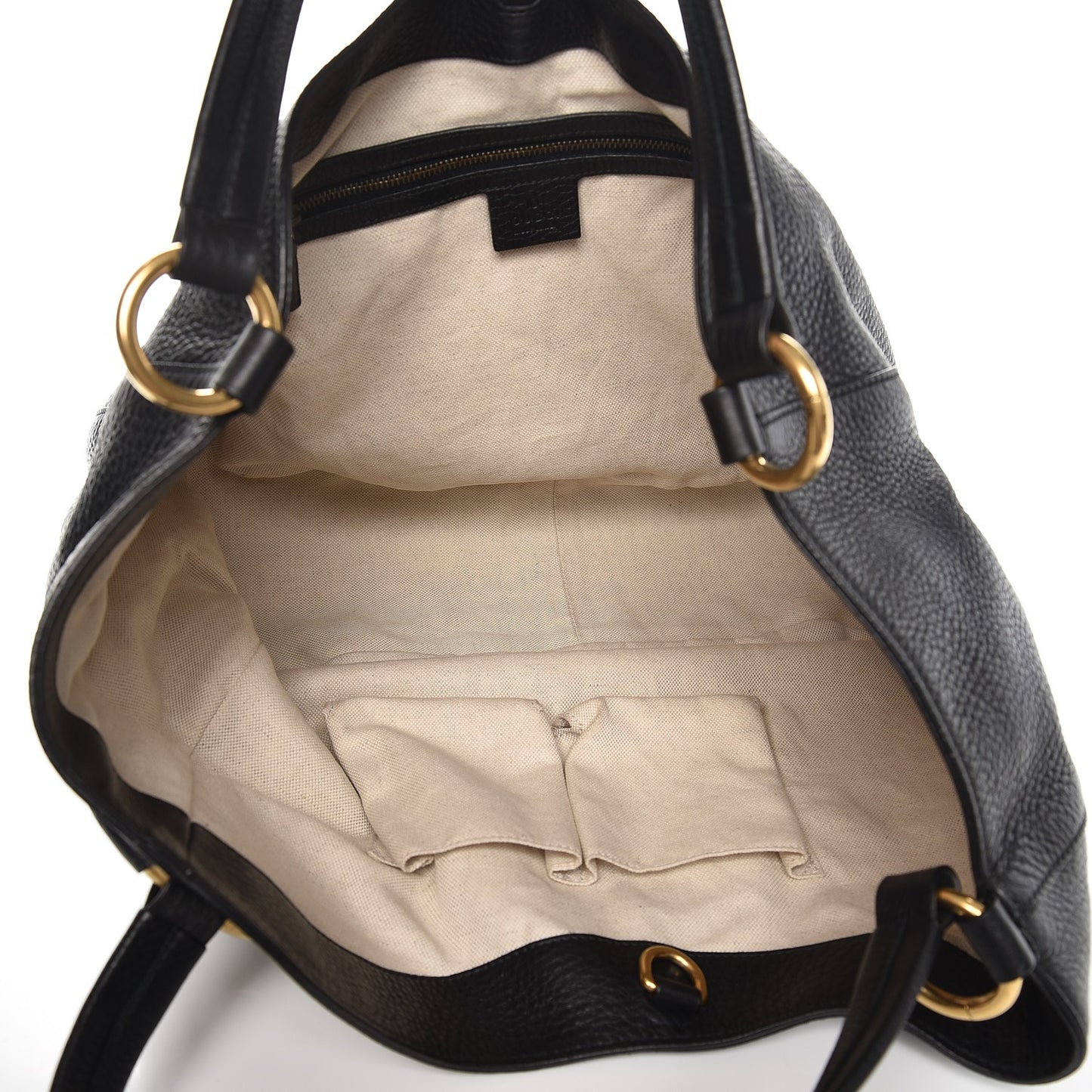 Pebbled Calfskin Medium Twill Shoulder Bag Black