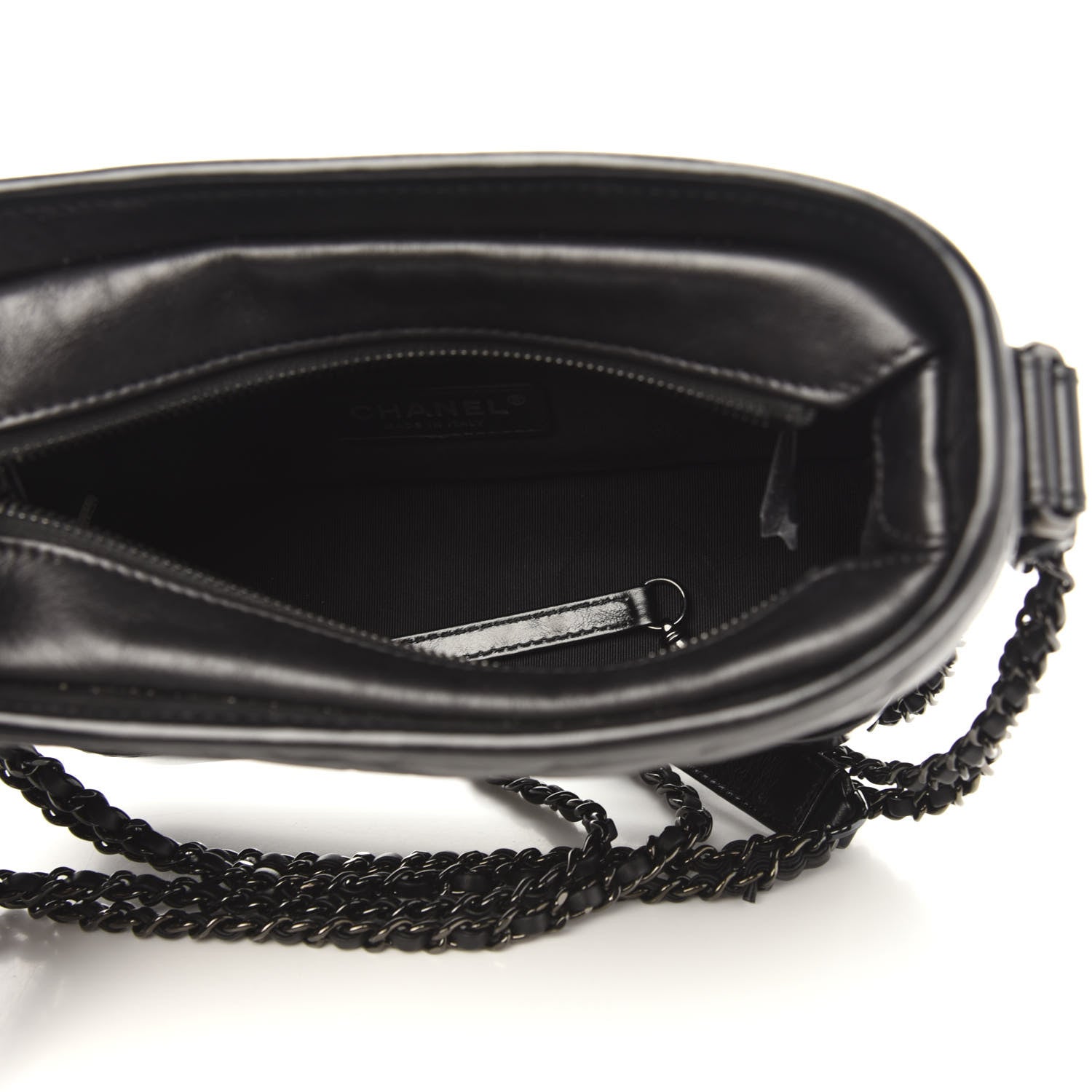 Chanel Aged Calfskin Chevron Quilted Small Gabrielle Hobo So Black 5 of 9