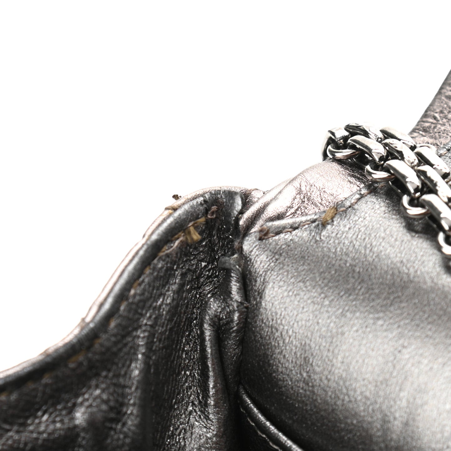 Metallic Aged Calfskin Quilted 2.55 Reissue 226 Flap Dark Silver