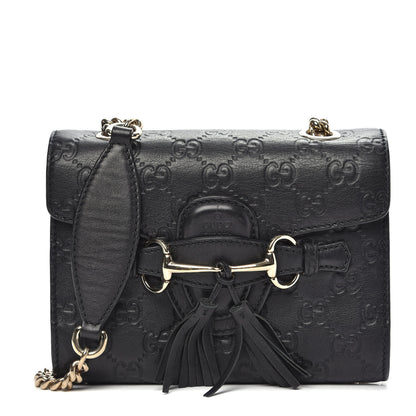 Gucci Guccissima Mini Emily Shoulder Bag Black 1 of 13