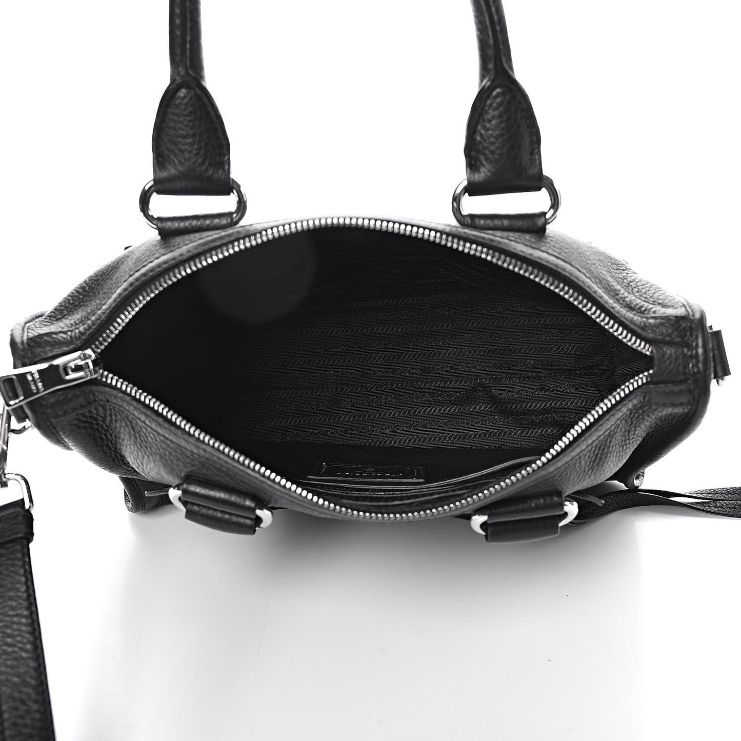 Vitello Daino Shopping Satchel Black