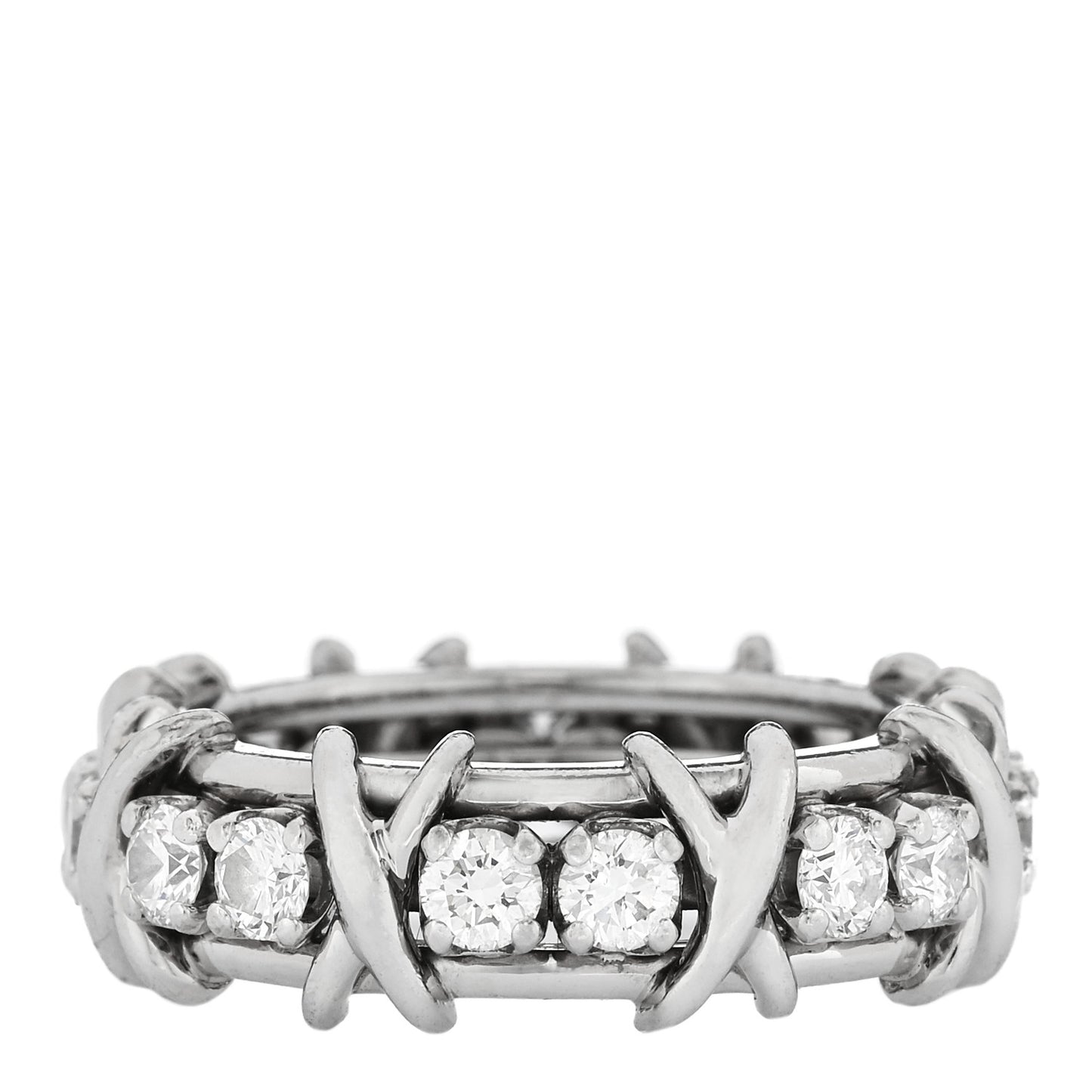 Platinum Diamond Schlumberger Sixteen Stone Ring 51 5.75