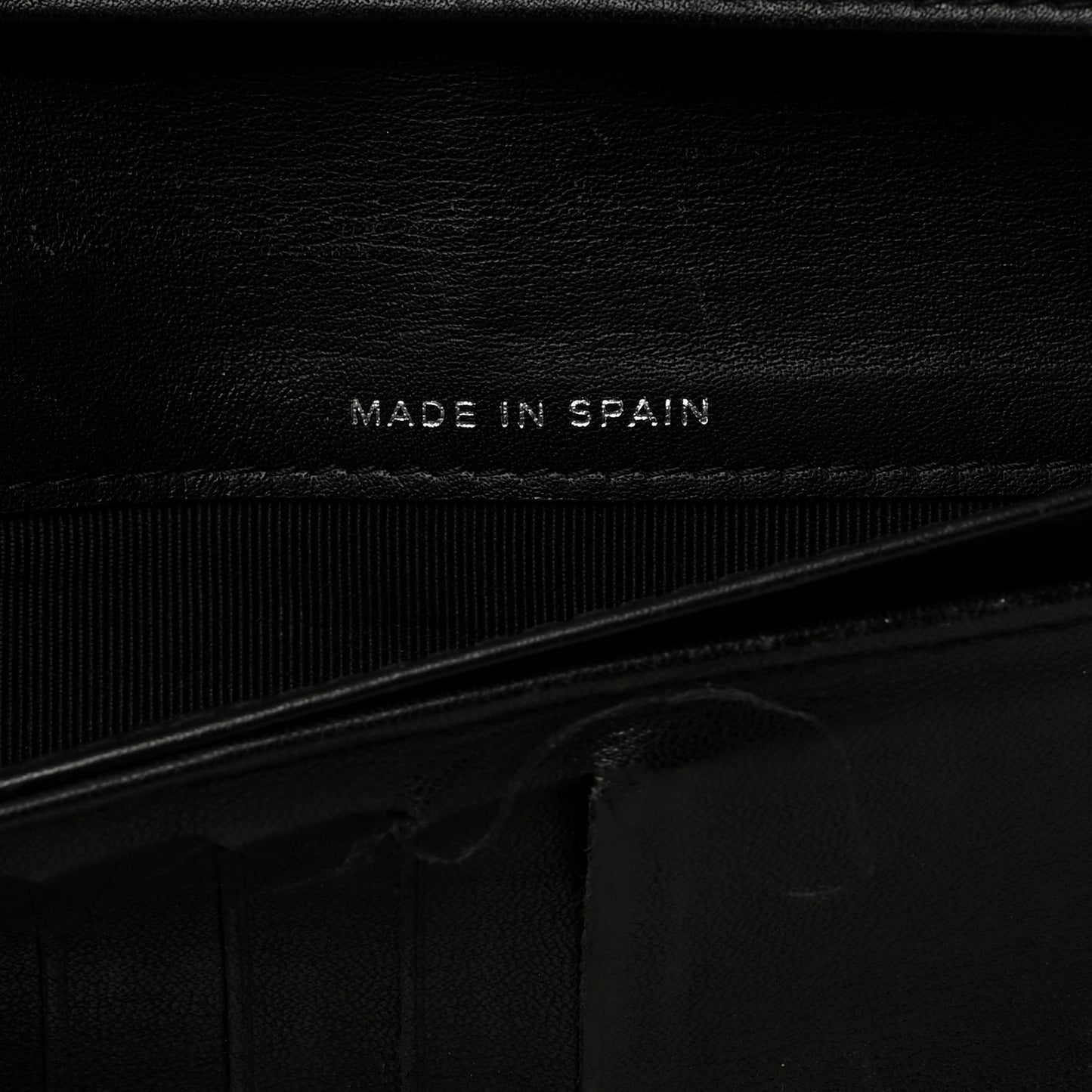 Patent Calfskin Quilted Yen Wallet Black
