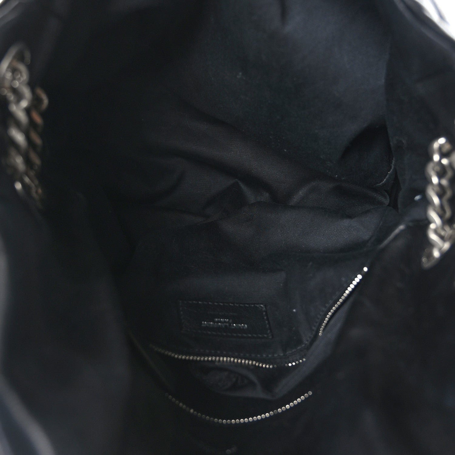 Saint Laurent Lambskin Quilted Medium Loulou Puffer Monogram Chain Satchel Black 5 of 9
