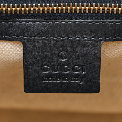 Gucci Monogram Vintage Web Medium Boston Gold Navy 6 of 15