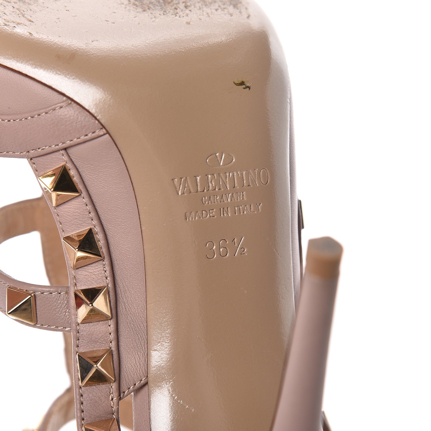 Valentino Garavani Nappa Rockstud Ankle Strap Pumps 36.5 Poudre 14 of 20