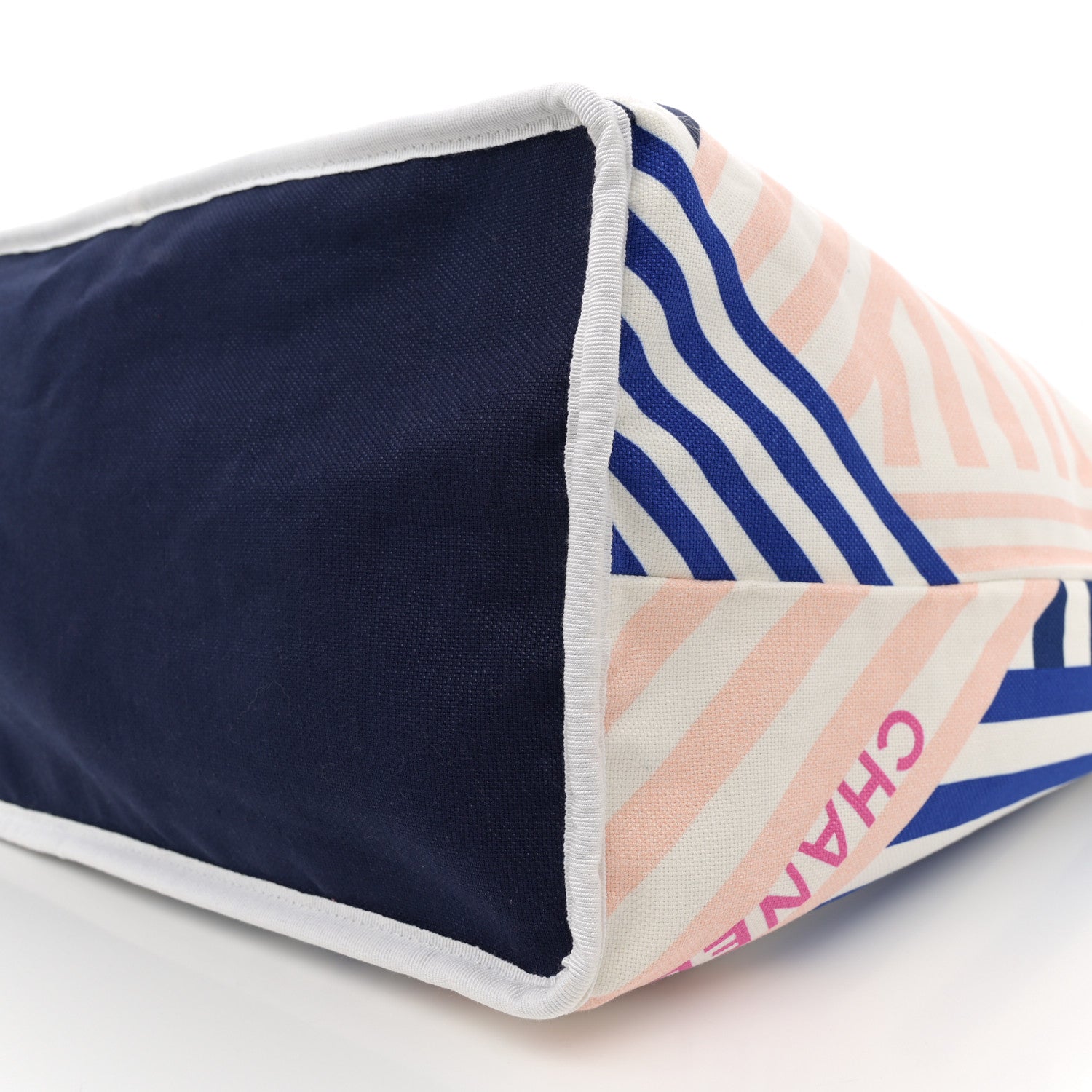 Chanel Terry Cloth Cotton La Pausa Bay Reversible Beach Tote Blue 16 of 18