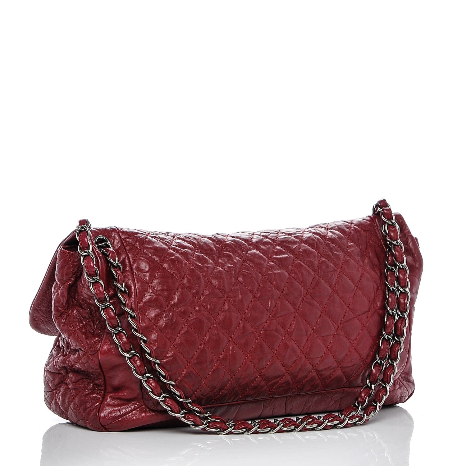 Chanel Aged Calfskin Coco Rider Flap Red 3 of 6