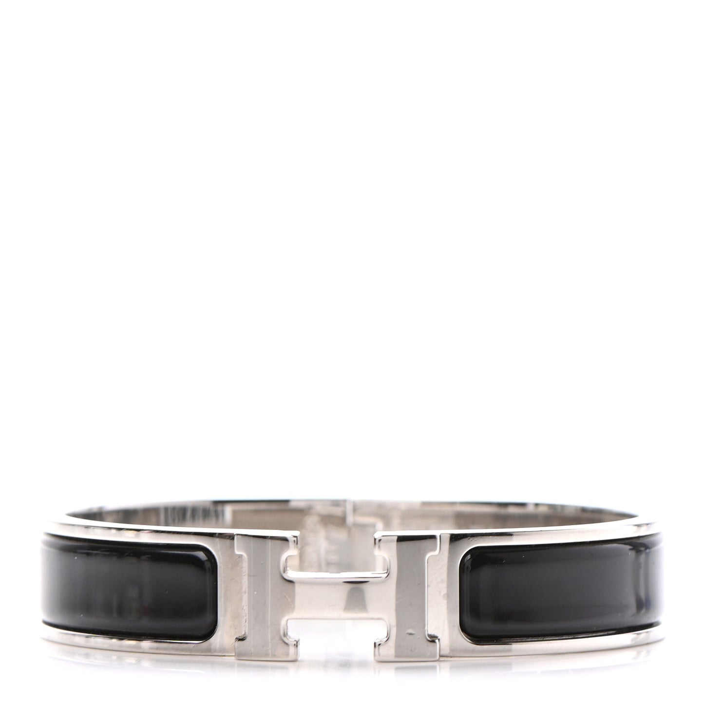 Enamel Narrow Clic Clac H Bracelet PM Black
