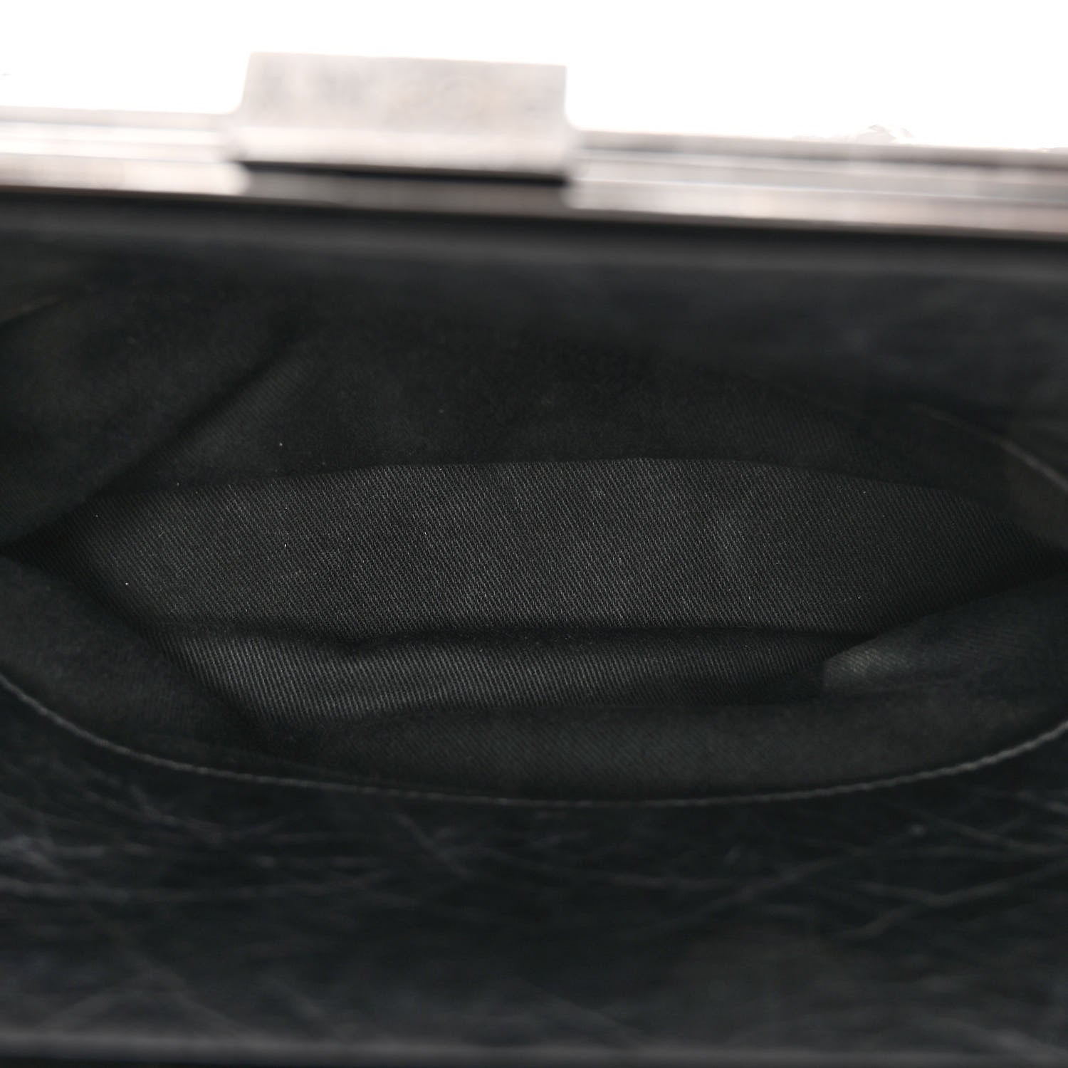 Chanel Pony Hair Lambskin Quilted Kiss Lock Frame Bag Black 5 of 12