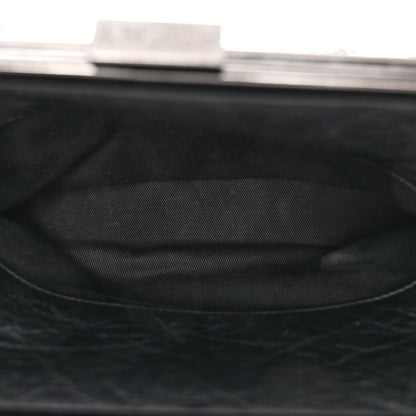 Chanel Pony Hair Lambskin Quilted Kiss Lock Frame Bag Black 5 of 12
