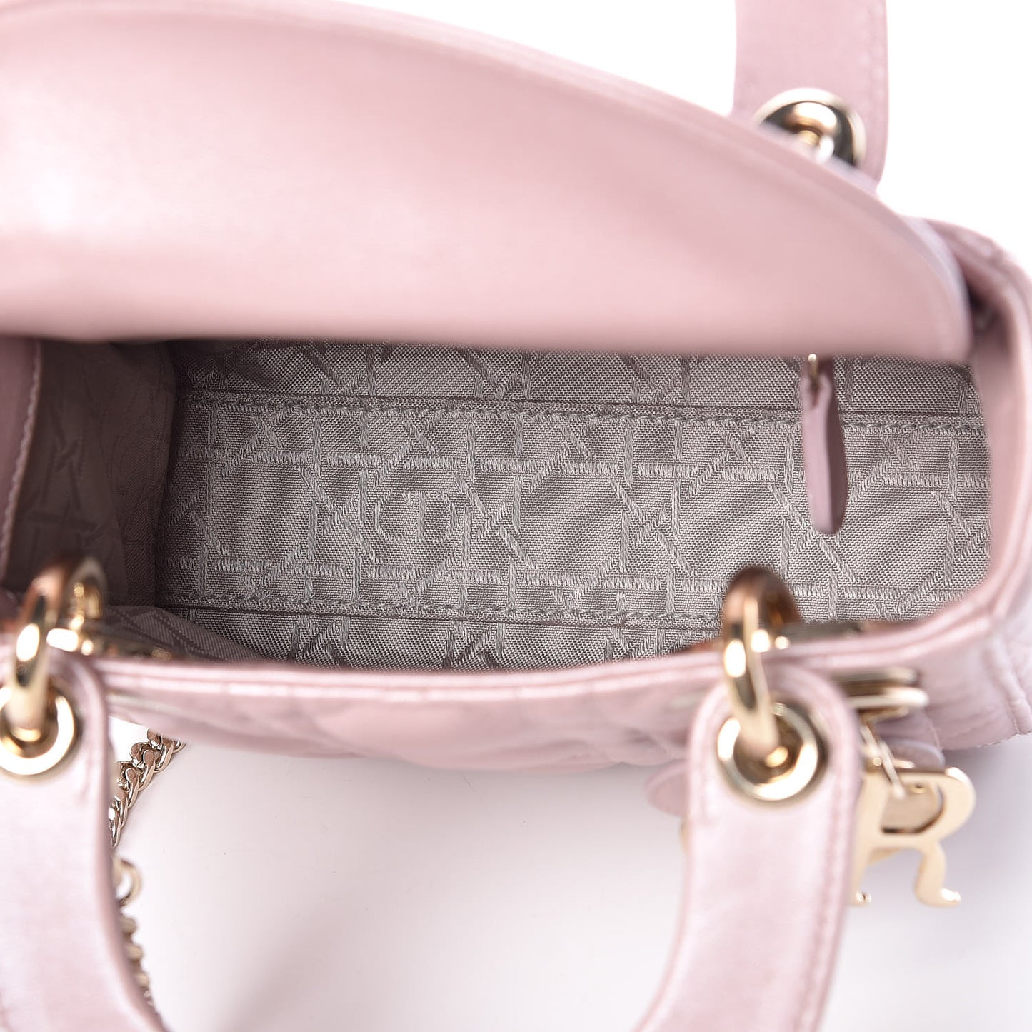 Metallic Lambskin Cannage Mini Lady Dior Lotus