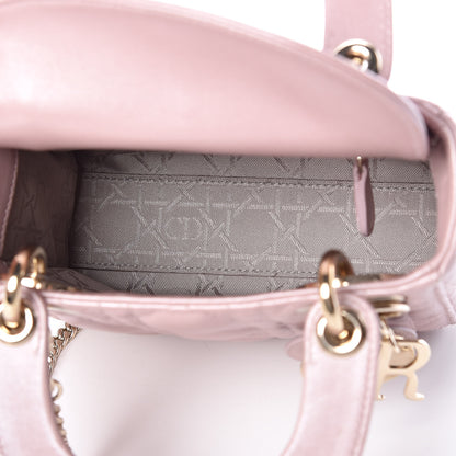 Christian Dior Metallic Lambskin Cannage Mini Lady Dior Lotus 5 of 8