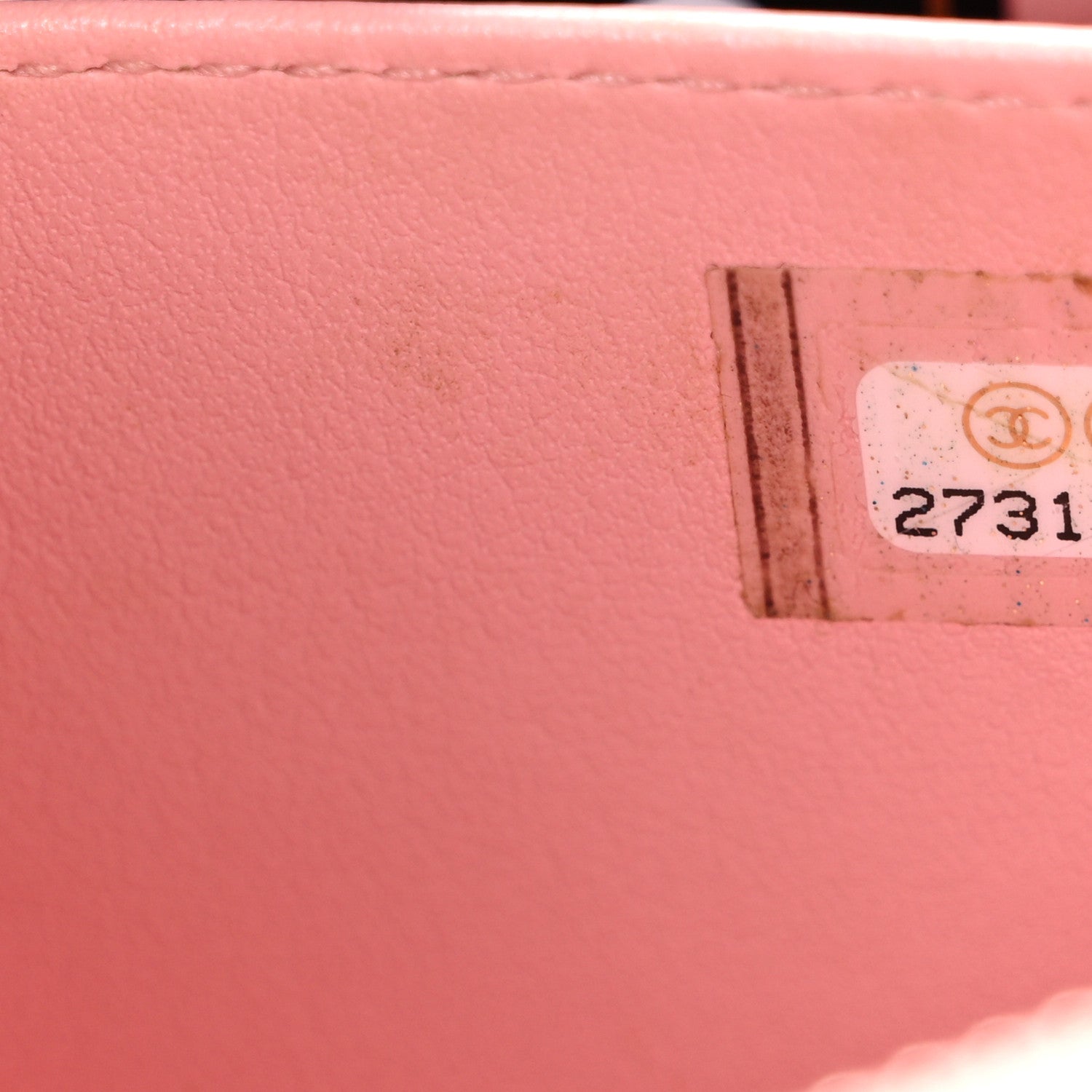 Chanel Caviar Quilted Striped CC Filigree Clutch With Chain Pink White 7 of 10