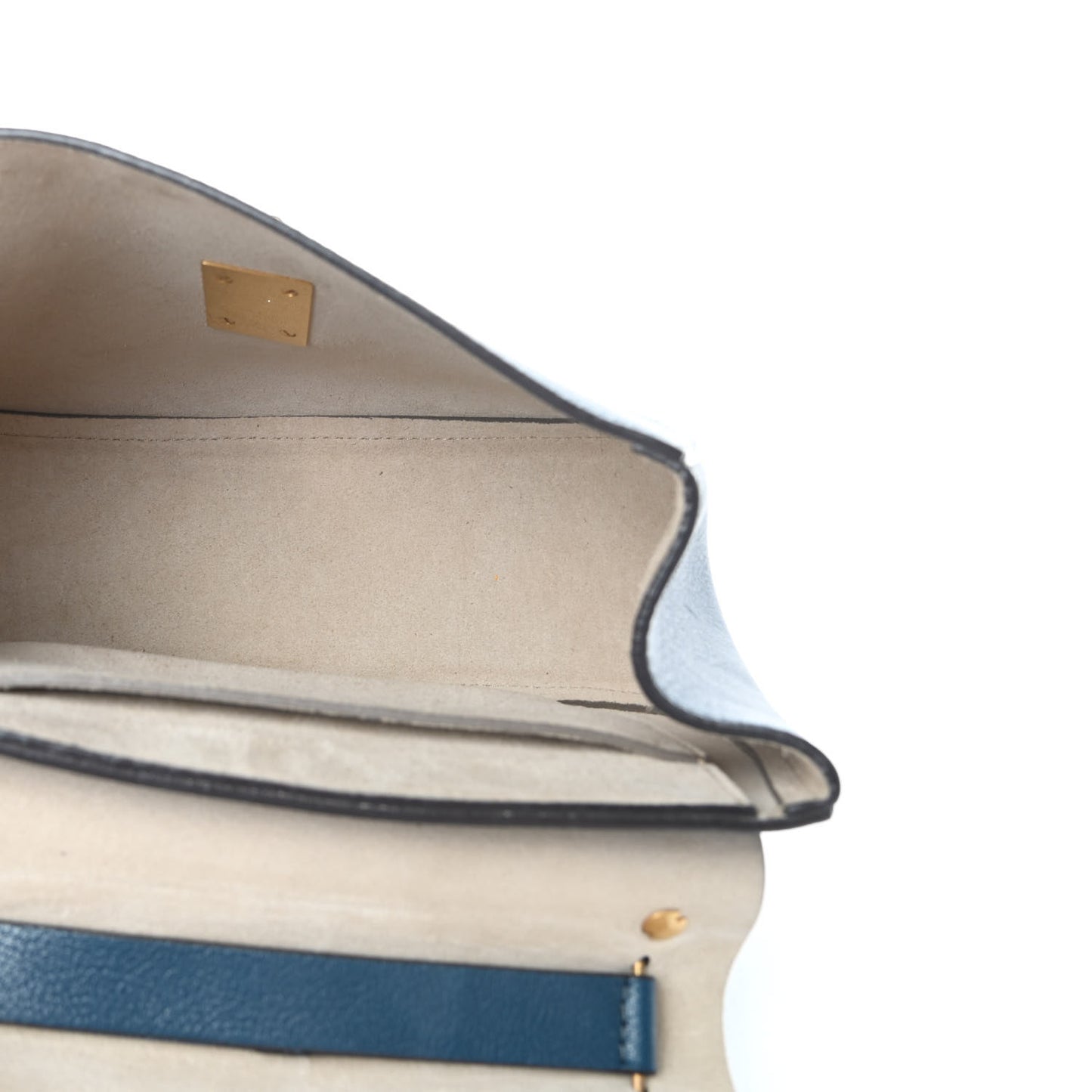 Goatskin Drew Shoulder Bag Denim Blue