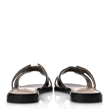 Hermes Box Calfskin Oran Sandals 35 Black 6 of 11