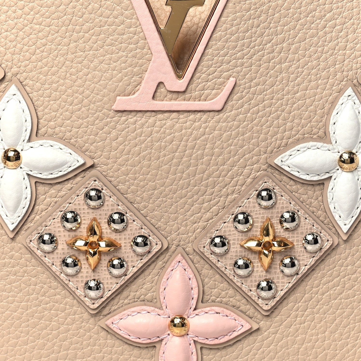 Louis Vuitton Taurillon Mechanical Flowers Smile Capucines BB Beige 7 of 9