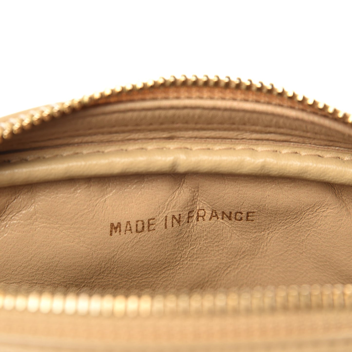 Lambskin Quilted Camera Case Beige