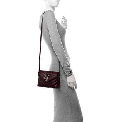 Saint Laurent Calfskin Y Quilted Monogram Toy Loulou Monogram Crossbody Bag Rouge Legion 3 of 11