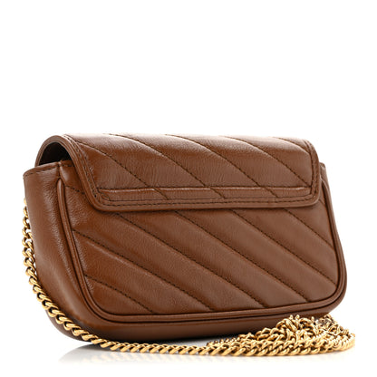 Gucci Azalea Calfskin Matelasse Diagonal Super Mini GG Marmont Shoulder Bag Cuir 3 of 11