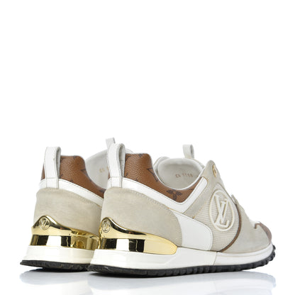 Louis Vuitton Suede Reverse Monogram Run Away Sneakers 37 White 4 of 24