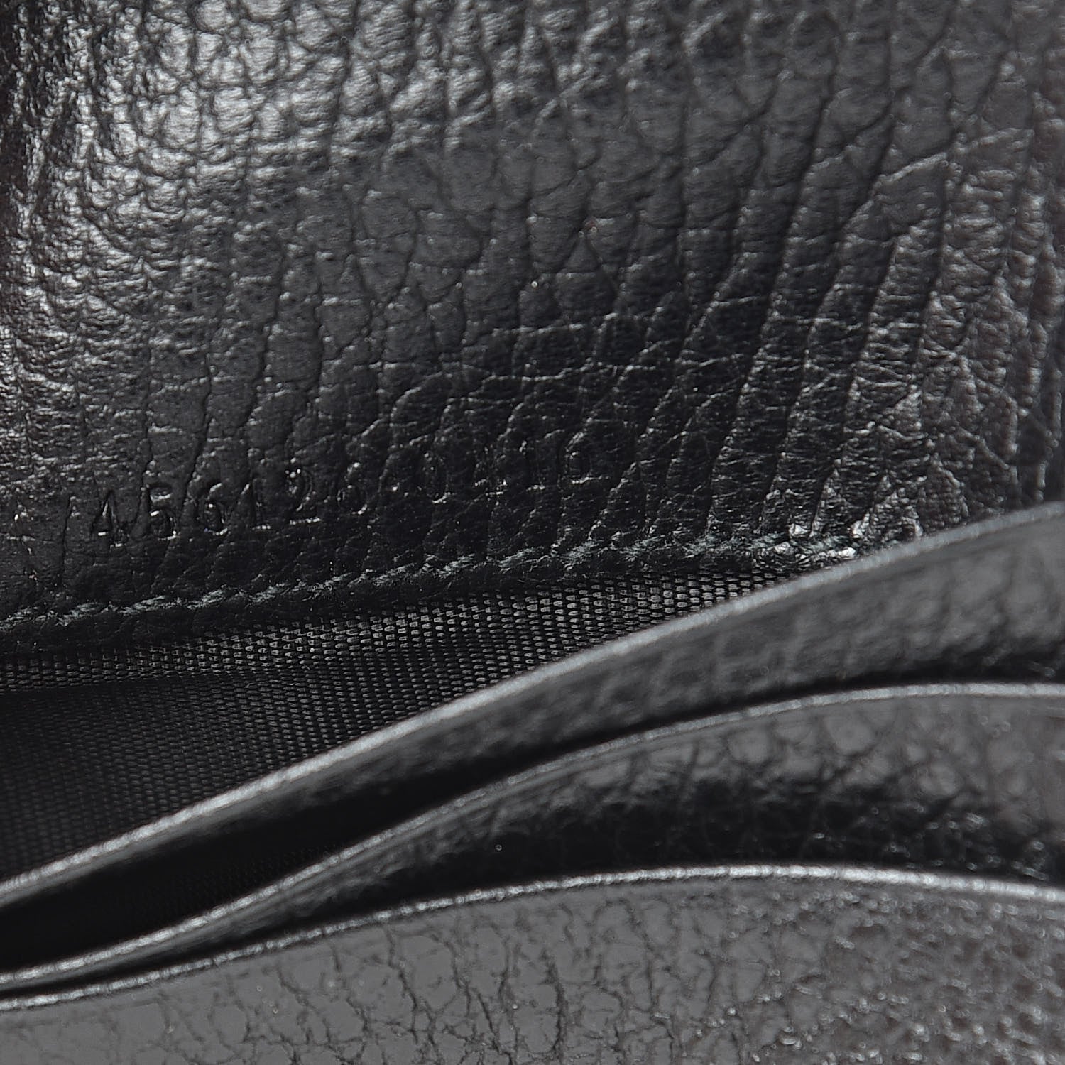 Gucci Pebbled Calfskin GG Marmont Card Case Black 7 of 8